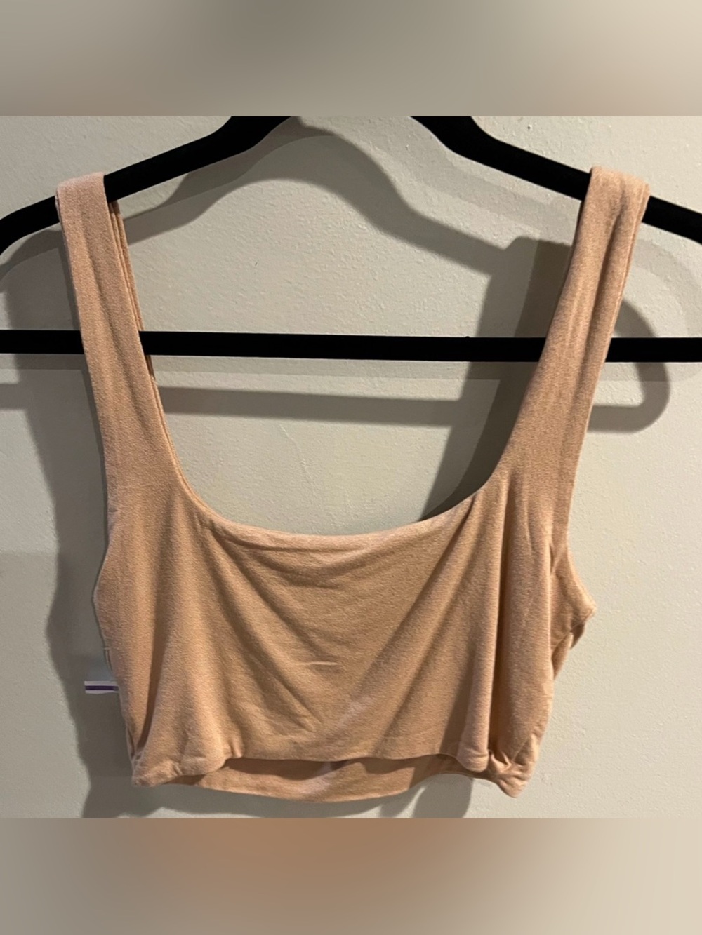 NWOT Naked Wardrobe tan Scoop Neck Cropped Tank - Picture 3 of 4